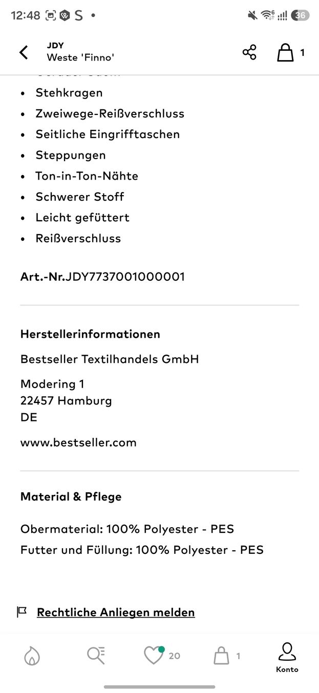 Gilets & Westen: JDY Weste - Grösse S – Neu und originalverpackt aus Rickenbach b. Wil von Kth_v8 6