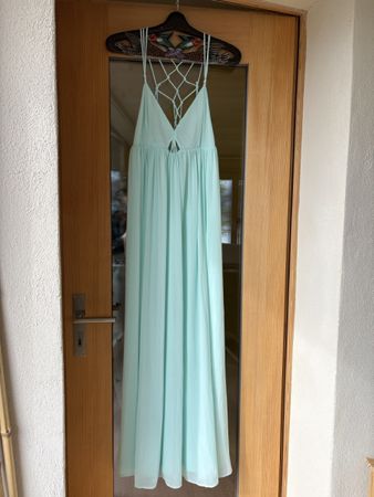 Maxikleid in Pastell-Mint Aquamarin Grösse 38