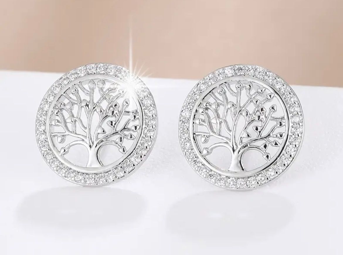 Orecchini pendenti & Orecchini a lobo: Ohrstecker Lebensbaum mit Zirkonia – Nuovo e nell'imballaggio originale da Kloten venduto da des_xv52