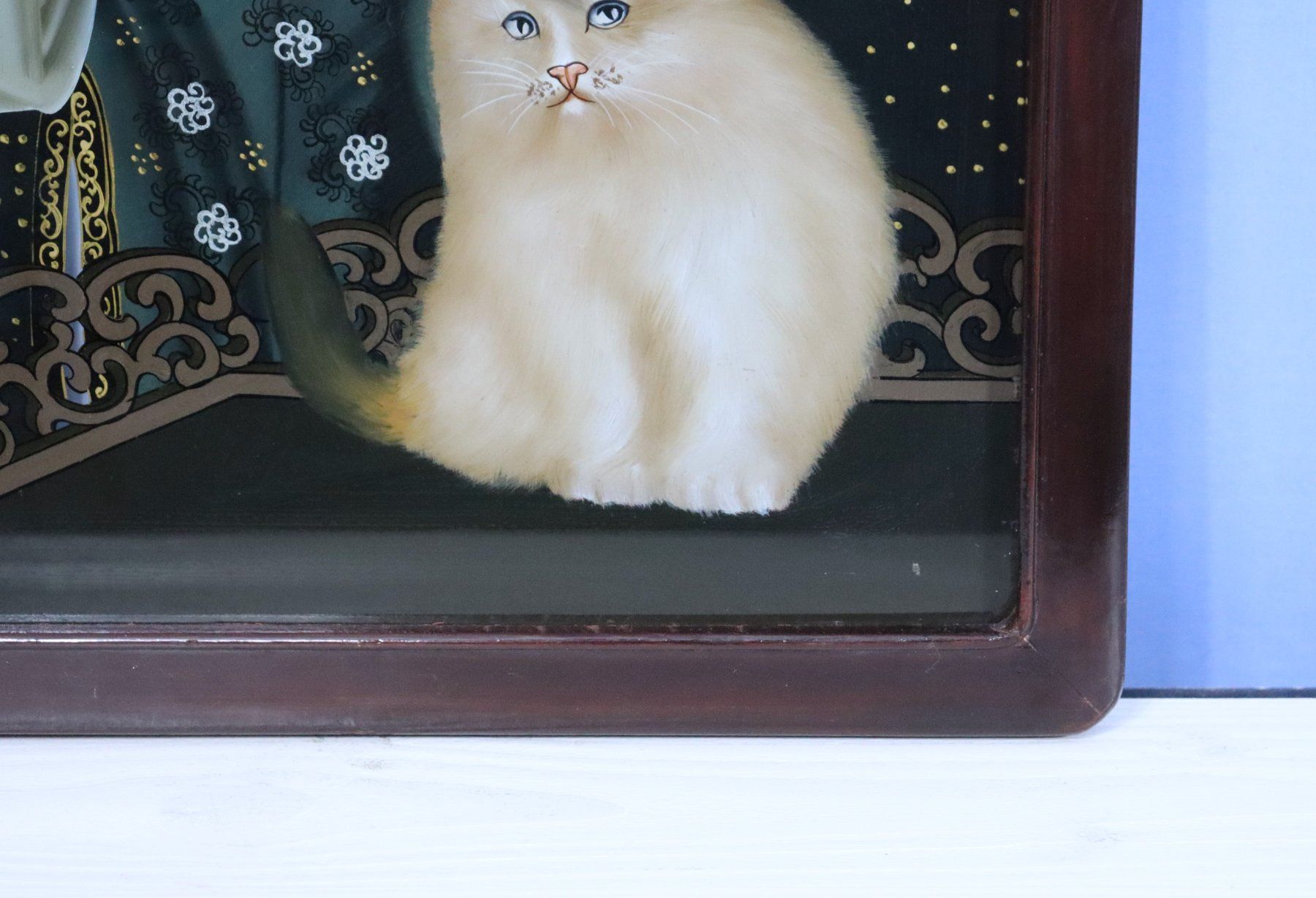 Dipinti: Alte Chinesische Hinterglasmalerei, "Konkubine mit Katze" – Usato da Zug venduto da Kunst-Fundgrube 8