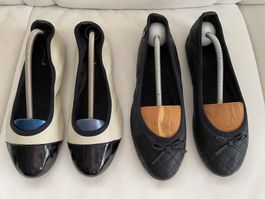 2 Paar Ballerinas Grösse 39 aus Leder?  komplett NEU !