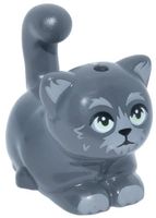 LEGO 2652pb10 Dark Bluish Gray Cat, Mini Doll Style, Large