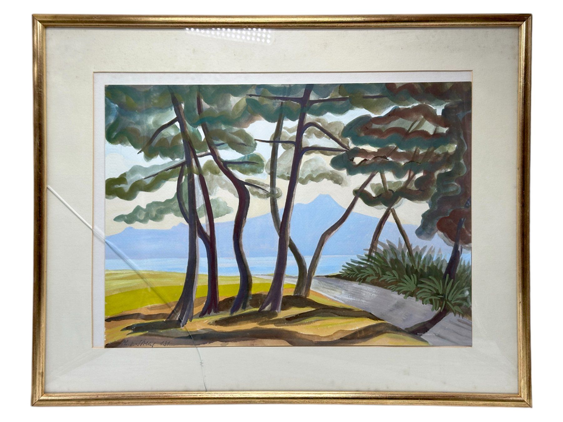 Dipinti: Superbe aquarelle paysage Lac Léman Vidy. Signée – Usato da Morges venduto da MeeBee 8