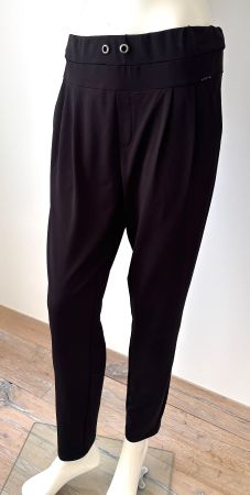 COMMA Bundfaltenhose mit Zugband Elastan schwarz - EU 36