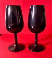 Weingläser / 2 schwarze Blind-Degustationsgläser