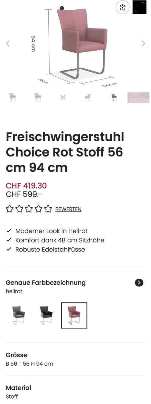 Livique Stühle: Livique Freischwingerstuhl Choice – Neu (gemäss Beschreibung) aus Bürglen TG von Kubilay30 1