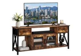 relaxdays TV Lowboard 180 x 40 cm, Braun/Schwarz