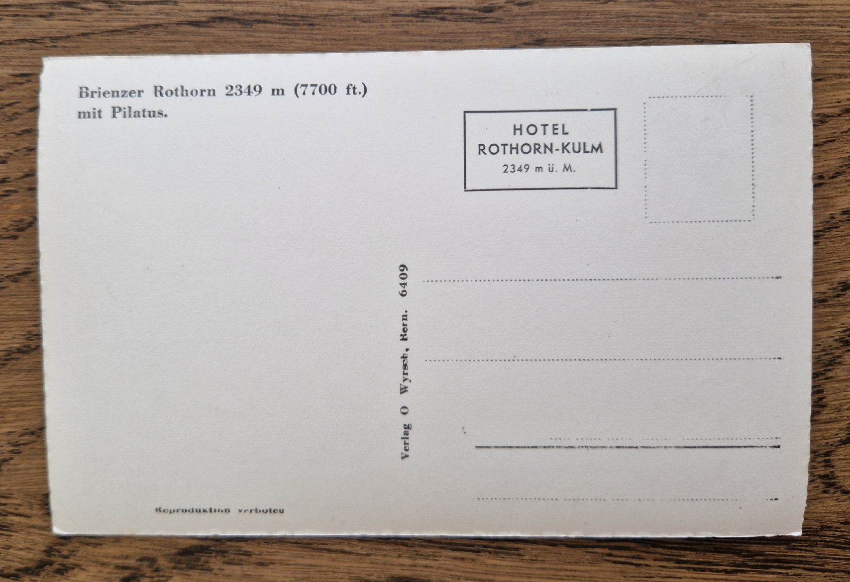 Cartoline postali: Brienzer Rothorn, Hotel Rothorn-Kulm – Usato da Ebikon venduto da Donar50 1