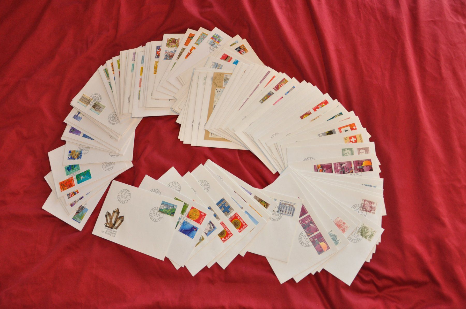Alle Briefmarken: FDC's ab 1976-1996 Einzel plus 4-er Block FDC und etwas FL – Gebraucht aus Wolfhalden von Zinauktion