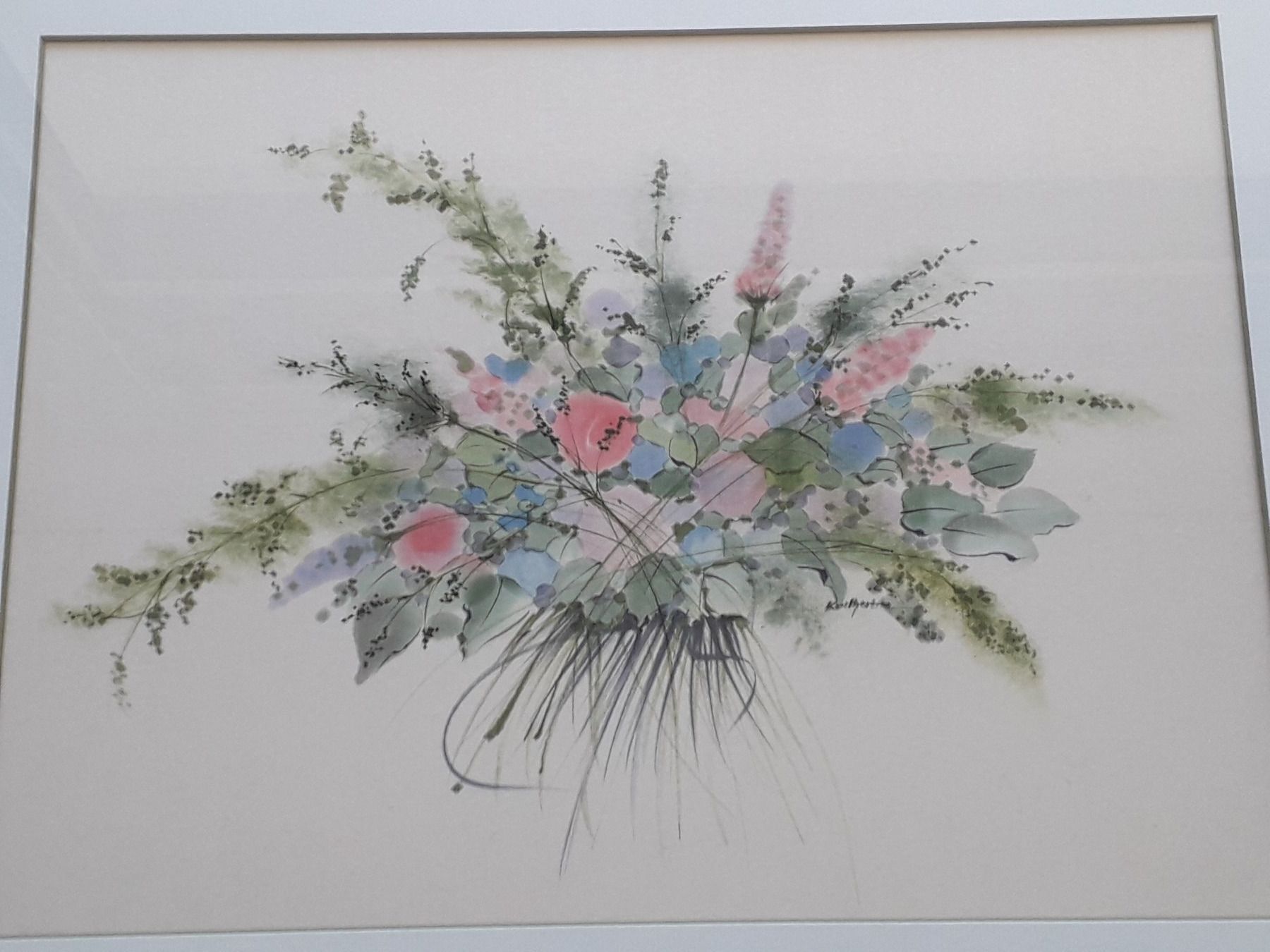 Dipinti: Blumenstrauss - Seidenmalerei – Usato da Caslano venduto da Welaberg 2