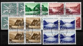 1956, B76-80, Viererblockserie gestempelt Orts-ET (15168)