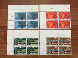 1972 CH Erstag gest.Viererblock mit Tab  (K105)