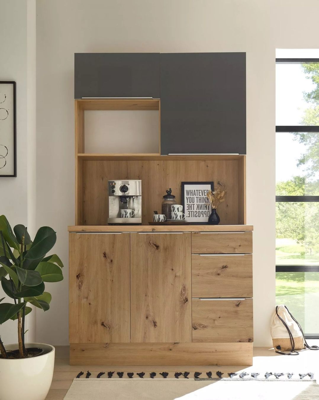 Credenze: 938 - Buffetschrank Küchen Buffet Premium 120cm Grau Eiche – Nuovo e nell'imballaggio originale da Wallenwil venduto da toesstalvertrieb