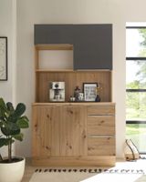 938 - Buffetschrank Küchen Buffet Premium 120cm Grau Eiche