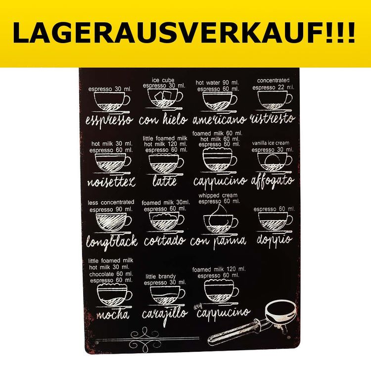 Blechschild Kaffee Menü Kaufen auf Ricardo