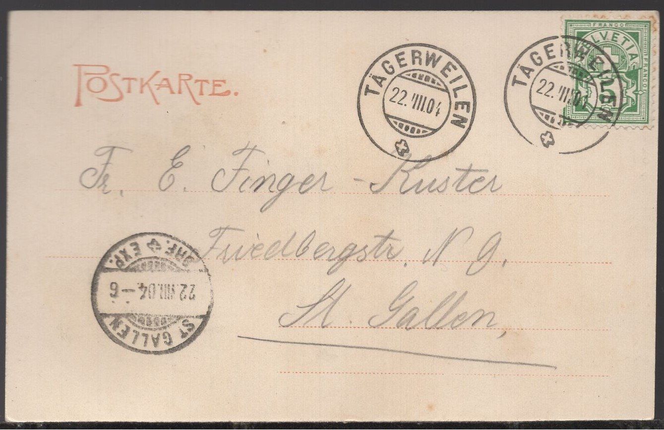 Cartes postales: Tägerweilen  1904 – D'occasion à Aarau par kufi44 1