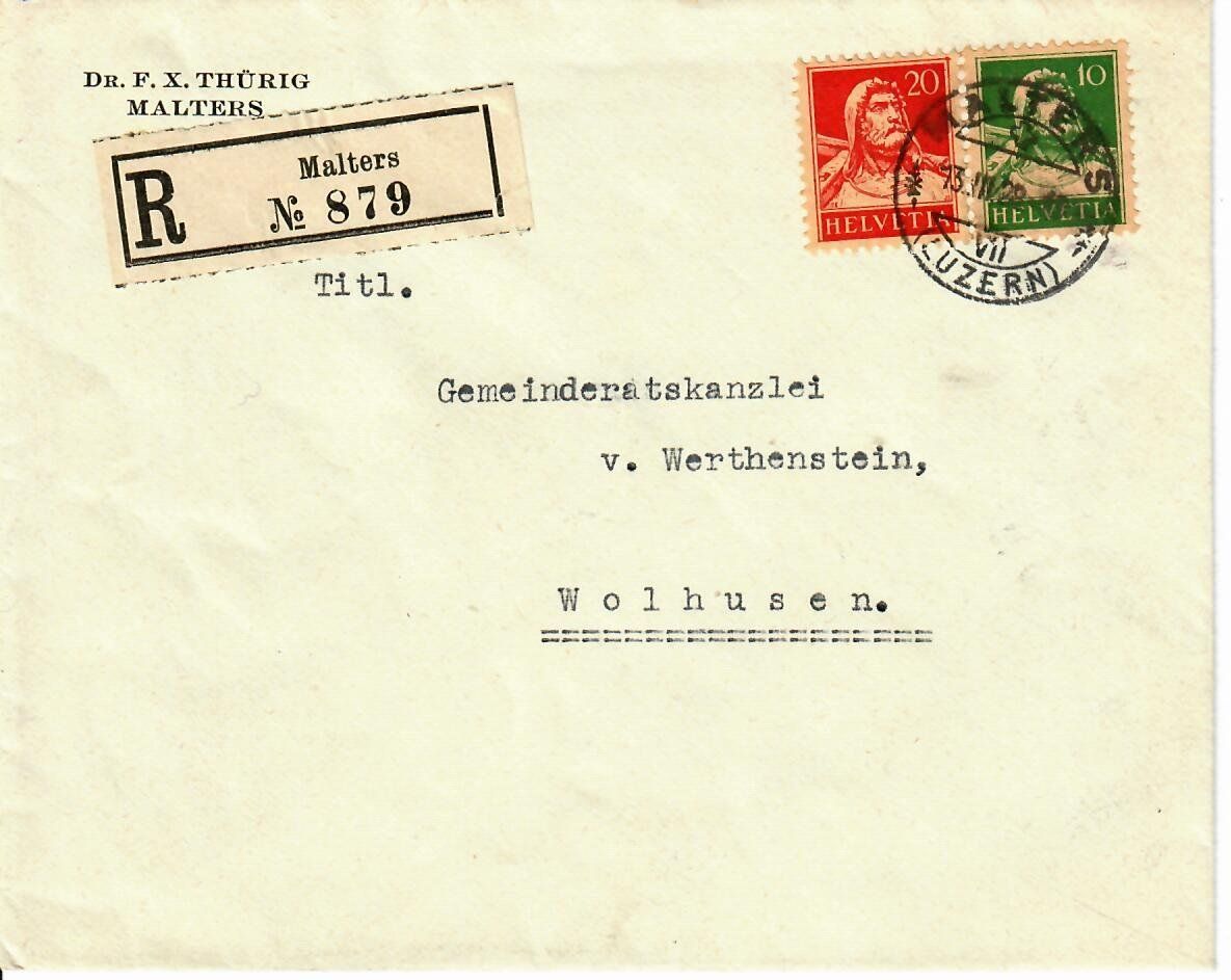 Tous les timbres: R - Brief Malters 1928 – D'occasion à Hochdorf par Ziegel-16