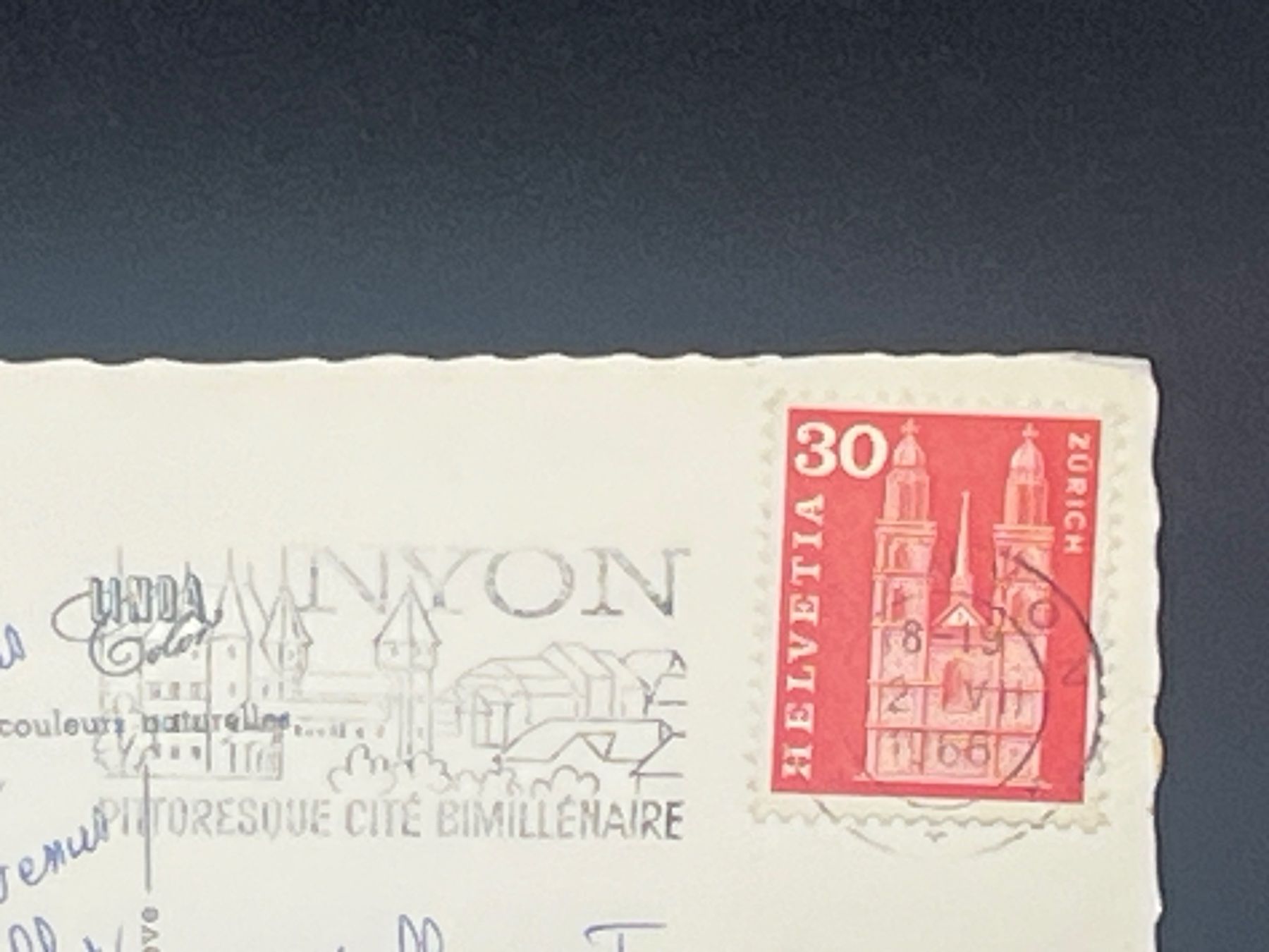 Cartoline postali: Nyon: La Place du Château – Usato da Widnau venduto da Brusi9 1