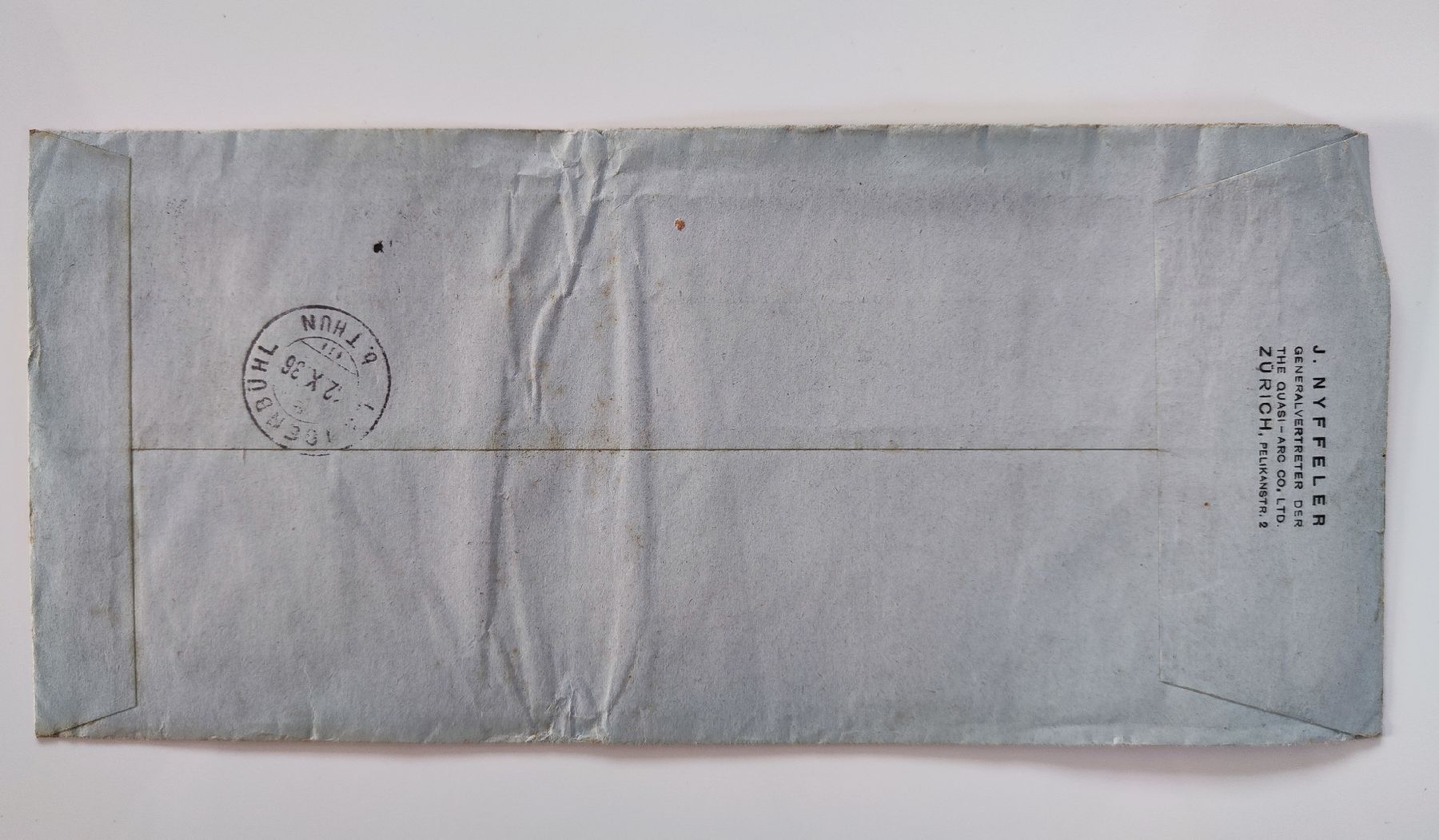 Couverts & Versandtaschen: Couvert Nyffeler Zürich 1936 – Gebraucht aus Lenzburg von Dani_Lenzburg 2