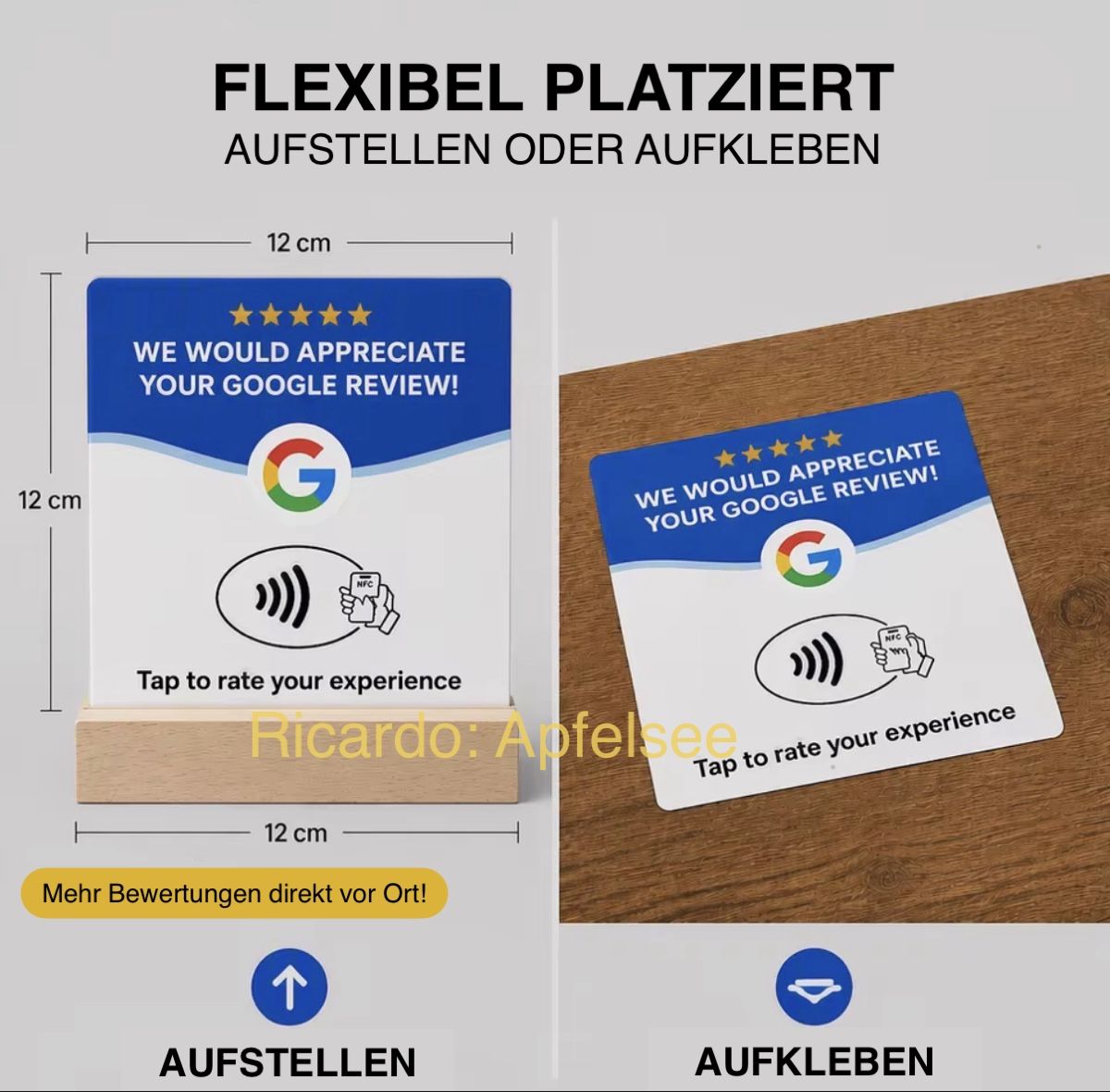 Insegne: Google Bewertung digitales Schild / Tafel – Nuovo e nell'imballaggio originale da Basel venduto da Apfelsee 4
