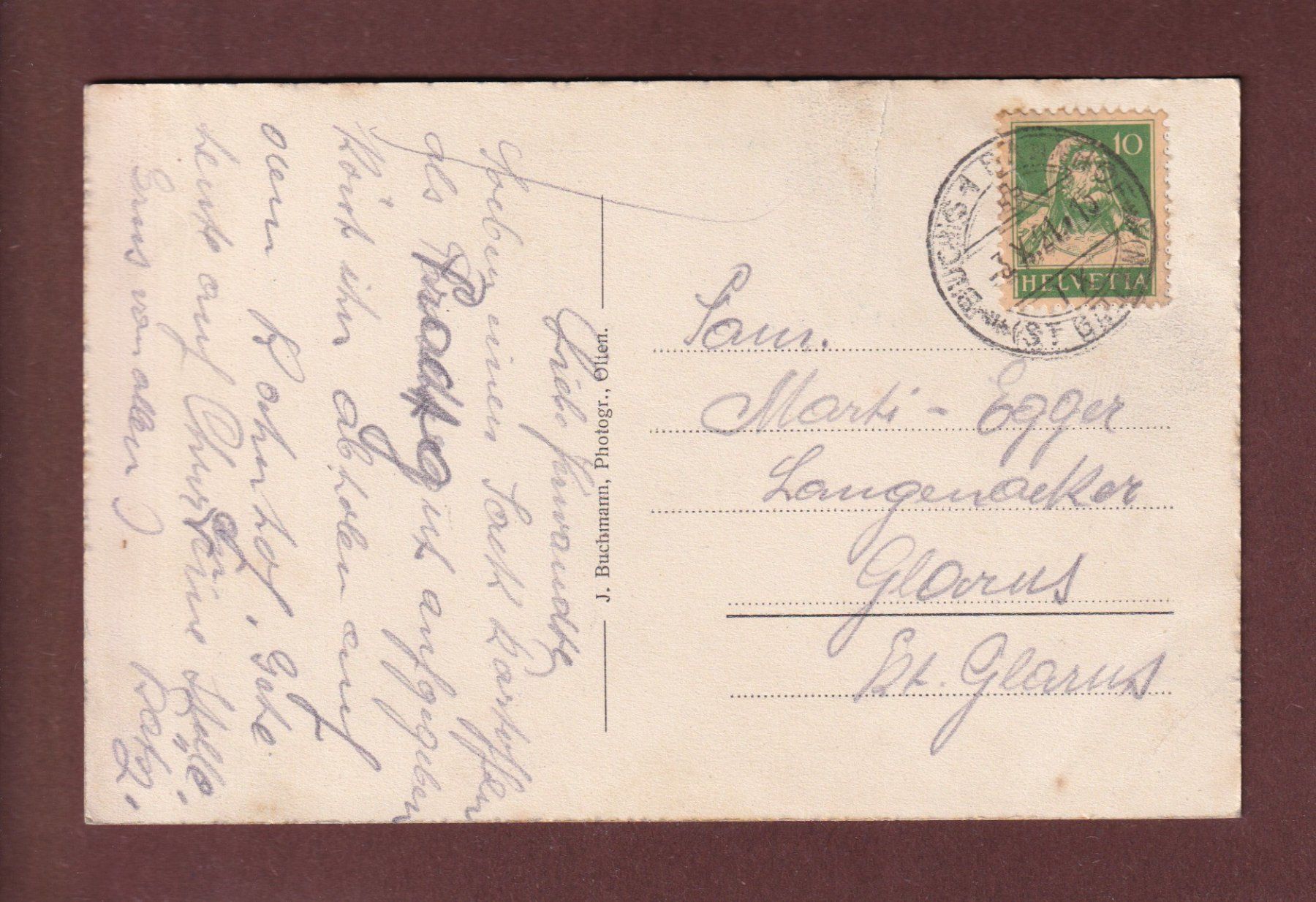 Cartoline postali: BUCHS - Teil mit Schloss - 1921 – Usato da Pully venduto da nicecards-shop 1
