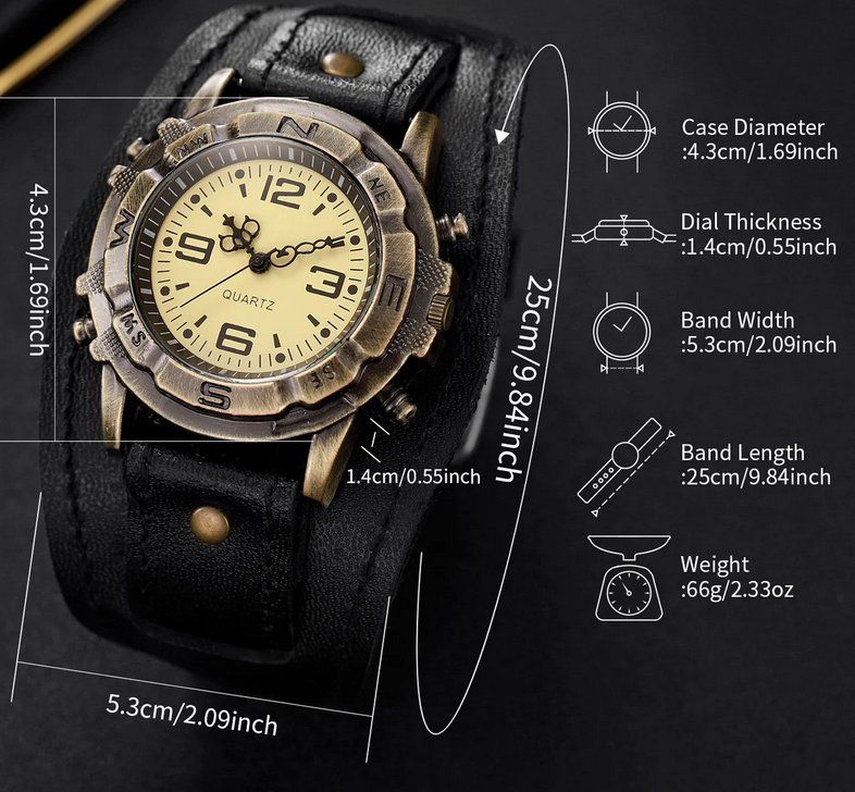 Uhren: Stevio Vintage-Stil Leder Quarzuhr – Neu und originalverpackt aus Lausanne von WATCH-WORLD 4