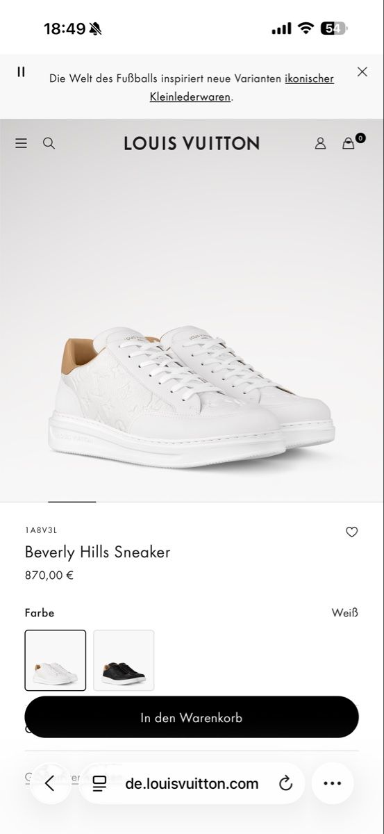 Louis Vuitton Herrenschuhe: Louis Vuitton Beverly Hills Sneaker White Size 6 – Gebraucht aus Ermenswil von takethisitem 9