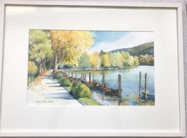 Luise Fehr - Aquarell - "Lindli - Promenade - Schaffhausen"