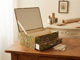 Vintage Nähkästchen Schmuckkästchen Fächerbox