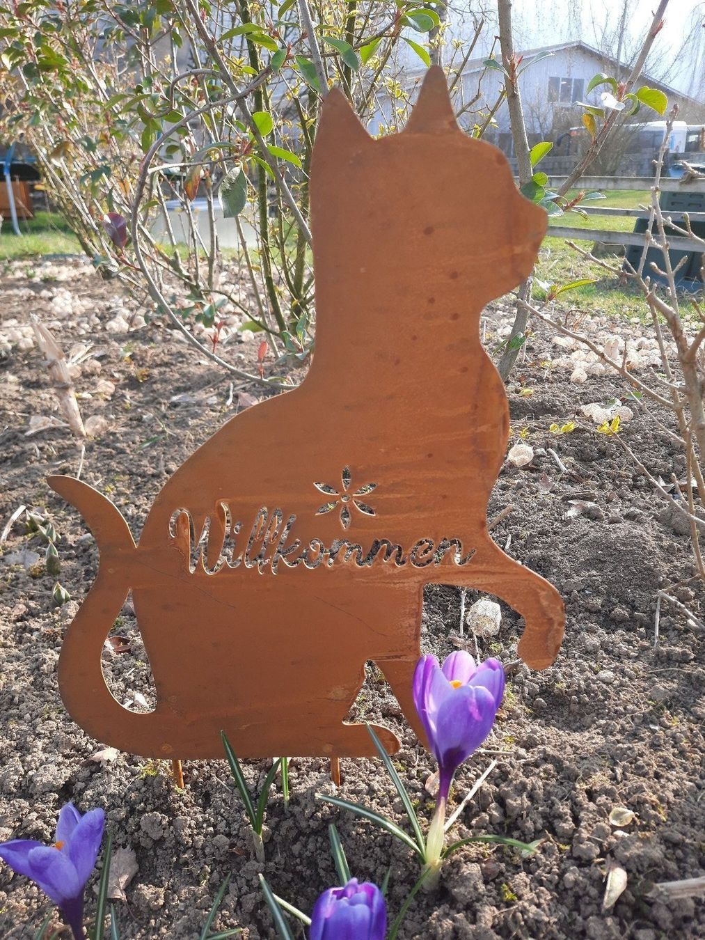 Alle Dekorationen: Metall Katze “Willkommen” 49.5cm – Neu und originalverpackt aus Matzendorf von Gartendeko-Shop 1
