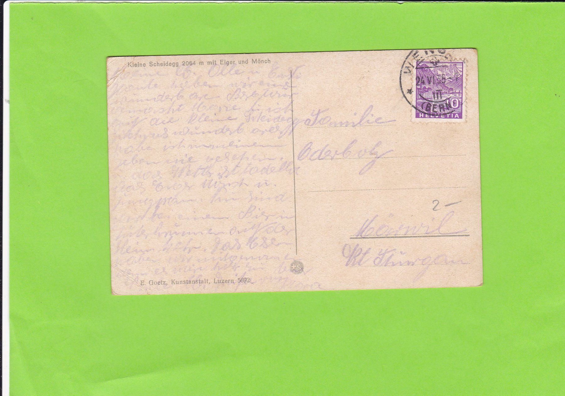 Cartoline postali: Kleine Scheidegg – Usato da St. Peterzell venduto da neckertal 1