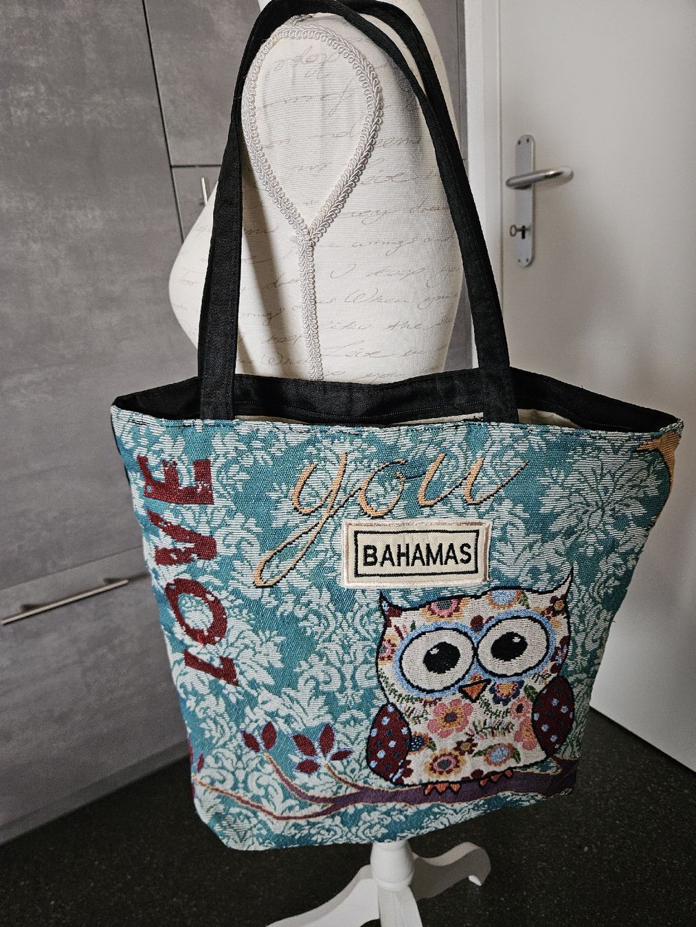 Taschen: Tasche Motiv Eule BAHAMAS  – Gebraucht aus Anwil von tamoos