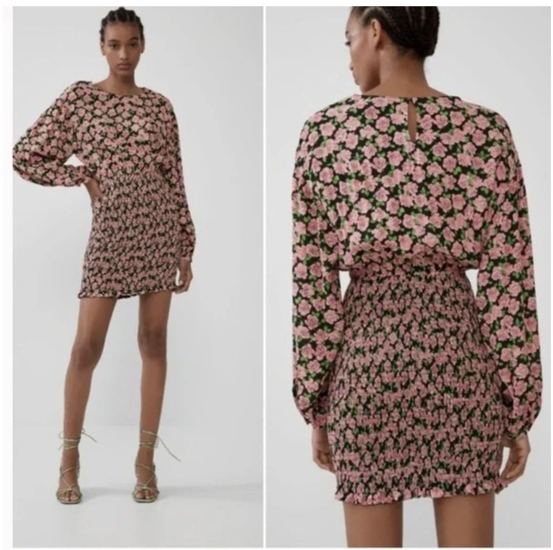 Zara Vestiti: Robe Zara à fleurs roses, taille M – Usato da Pully venduto da Patriciaeve