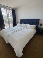Bett Design Polsterbett 180x200 Samt Blau
