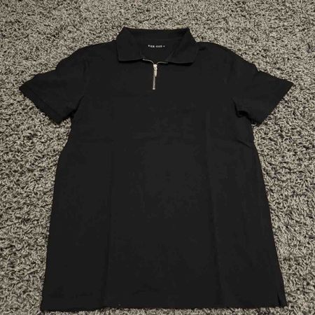 Pier One T-Shirt mit Reissverschluss Schwarz S