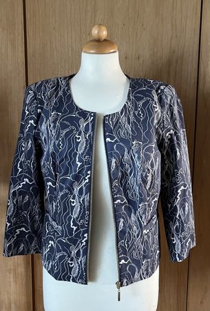Kurzjacke Business-Bazer blau-weiss Gr: 40