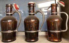 Antike Bierkrug-Flaschen mit Bügelverschluss, 3 Stück