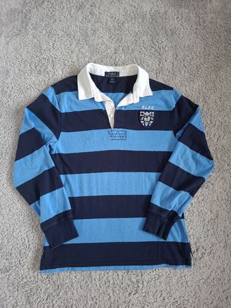 Polo rugby Polo Ralph Lauren rayé bleu taille L 14-16