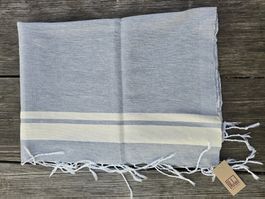 Fouta: Hammamtuch helles grau/blanc cassé-ANGEBOT