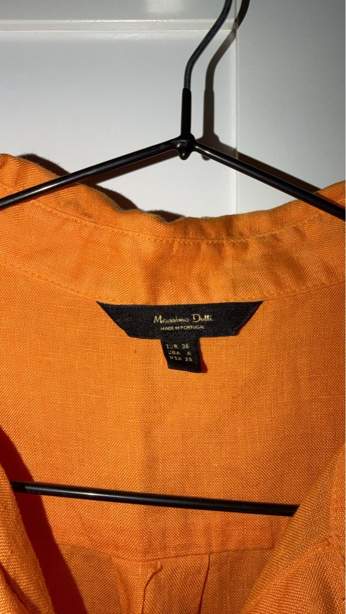 Massimo Dutti Camicette: MASSIMO DUTTI ORANGE LINEN SHIRT – Nuovo (secondo la descrizione) da Genève venduto da yav_9r9f 1