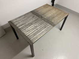 Gartentisch Holz/Metall (Teak)