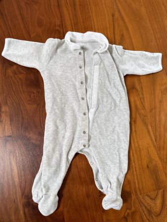 Petit Bateau Baby Schlafstrampler, Grösse 62, Grau