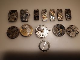 Horlogerie, divers mouvement pour pièces détachées