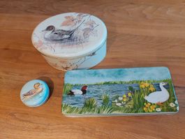 Vintage Blechdosen Set mit Entenmotiven, 3 Stück, Top!