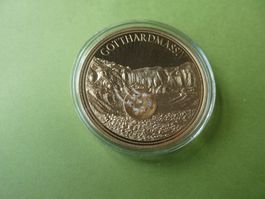 vergoldete Medaille PP 50 mm - Gotthardmassiv