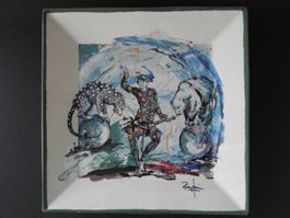 Wandteller * Raubtiernummer mit Harlekin * Rolf Knie