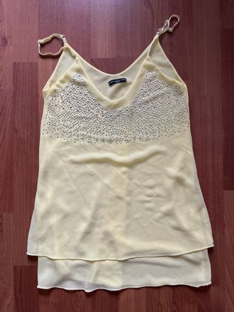 Canotta strass giallo taglia S/M nuova