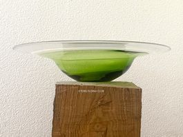 Designer-Glasschale in grün und weiss