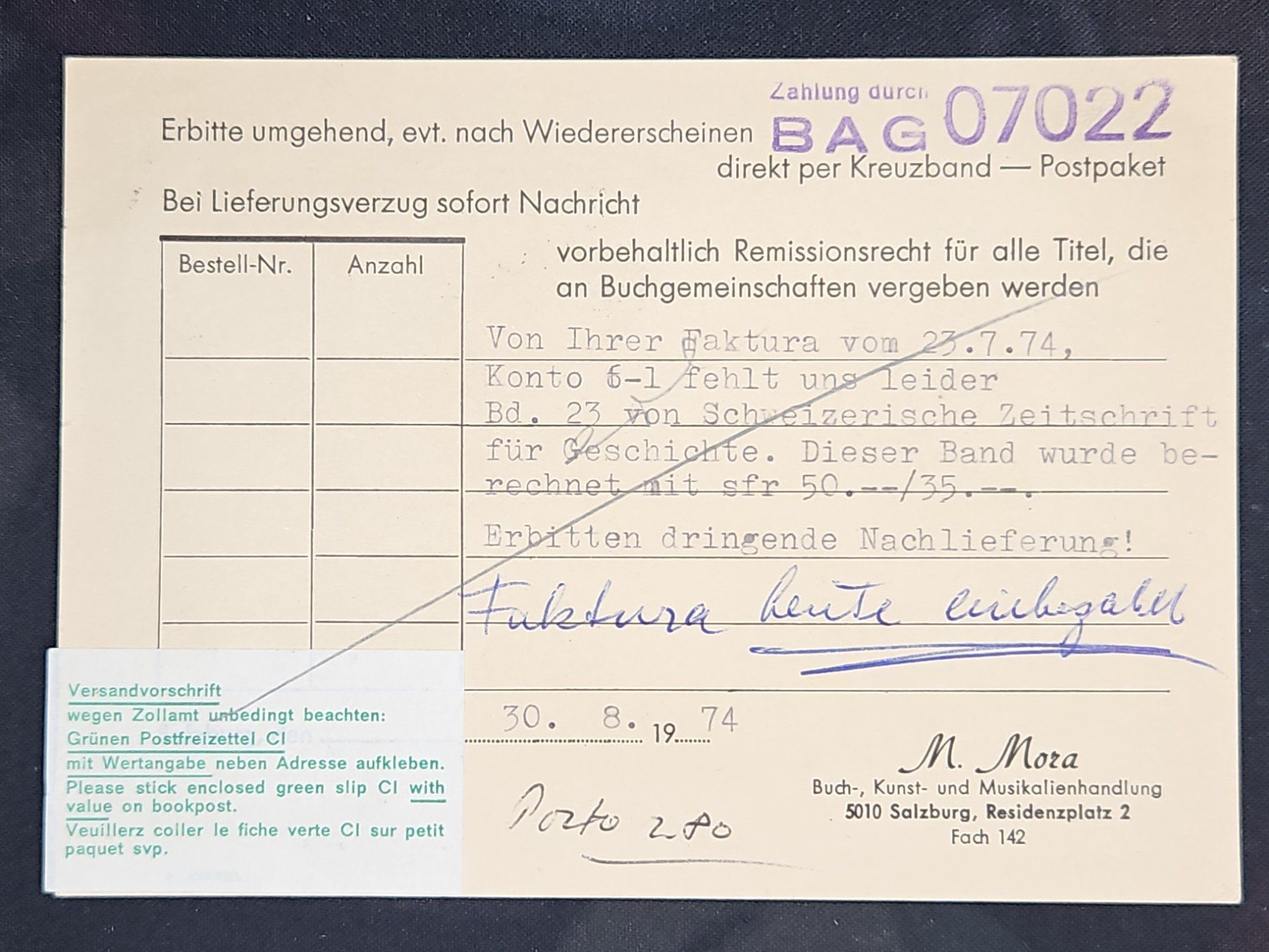 Tutti i francobolli: CL25 Carte Postale + Timbre Autriche 1974 – Usato da Cousset venduto da Patrick_Collections 1