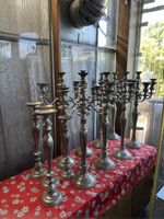 Kerzenständer aus Metall silberfarben Set